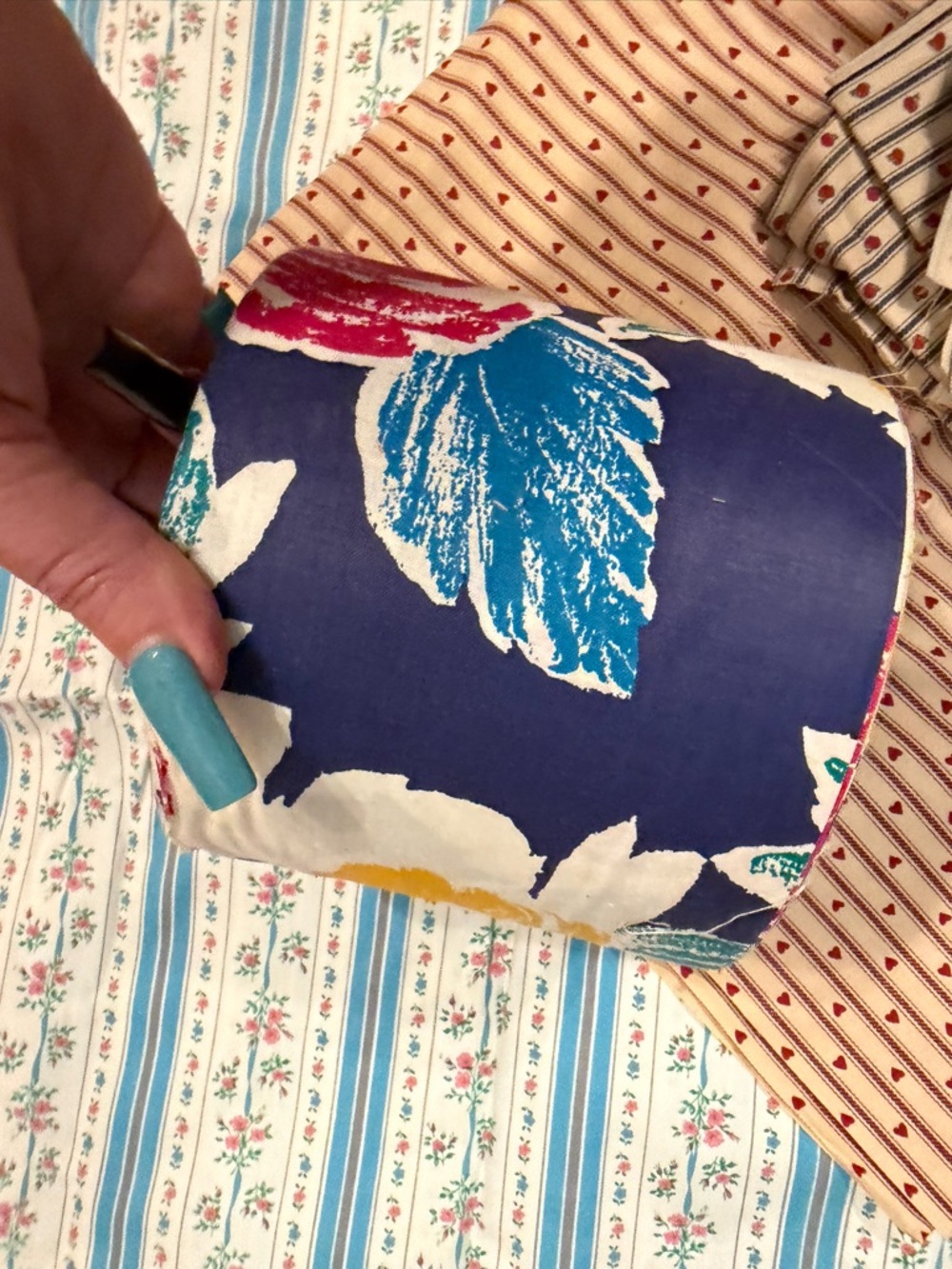 Vintage Floral Fabric Roll
